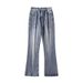 Retro Whiskered Flared Jeans – Vintage Washed Straight-to-Flare Denim Pants For Men & Women, 70s Street Style Casual Wear_mkmklike.com