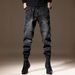 Men’s Korean Streetwear Jeans – Oversized Drop-Crotch With Tapered Cuffs, Urban Baggy Fit & Stretch Comfort_mkmklike.com
