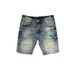 Men's Clothing Summer Ripped Denim Shorts Men's Trendy Brand Handsome Casual Straight Shorts Light Blue Ripped Shorts_mkmklike.com