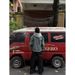 Washed Shoulder Padded Denim Jacket, Men's Vintage Workwear, Lapel, Short Jacket_mkmklike.com