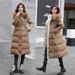 Women's Clothing Winter New Cotton Jacket Large Fur Collar Medium Length Slim Belt Slim Temperament Down Cotton Jacket Women's Jacket_mkmklike.com
