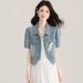 Chicco American Style Thin Denim Sleeve Jacket For Women 2025 Summer New Short Shawl Outerwear Cardigan Top_mkmklike.com
