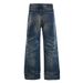European And American High Street Men's Jeans Men's Style Washed And Whitened Cat Whisker Trendy Brand Loose Versatile New Men's Pants_mkmklike.com