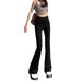 Black High-Waisted Slimming Flared Jeans For Women, Spring And Autumn 2025 New Elastic Petite Nine-Point Bootcut Pants_mkmklike.com