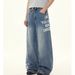 American High Street Retro Washed Boys And Girls Wide-leg Trousers Loose Straight Jeans Trendy_mkmklike.com