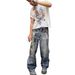 Men's Summer Loose Fit Harem Jeans – Trendy Straight Leg Washed Denim Pants, Comfortable & Stylish (S-3XL, Blue/Black)_mkmklike.com