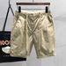 Men's Stretch Cargo Shorts – Lightweight & Breathable Summer Shorts (28-36, Elastic Waist, Khaki/Blue)_mkmklike.com