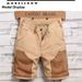 Men's Premium American Workwear Denim Shorts - 5"/7" Length Washed Cotton Cargo Shorts With Anti-Wrinkle Finish (Light Brown, Straight Fit)_mkmklike.com