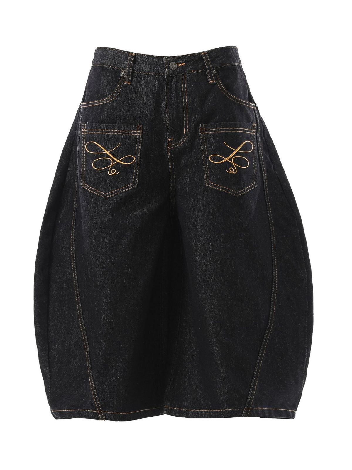 Vintage Style Cropped Wide-Leg Jeans With Reverse Pocket Design For Men And Women_mkmklike.com