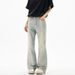 Men's Vintage Washed Denim Bell Bottom Trousers Slim Fit Retro Rock Style Stretch Jeans_mkmklike.com