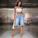 Women's Clothing Fashion Ripped Raw Edge Wide Leg Straight Denim Breeches_mkmklike.com