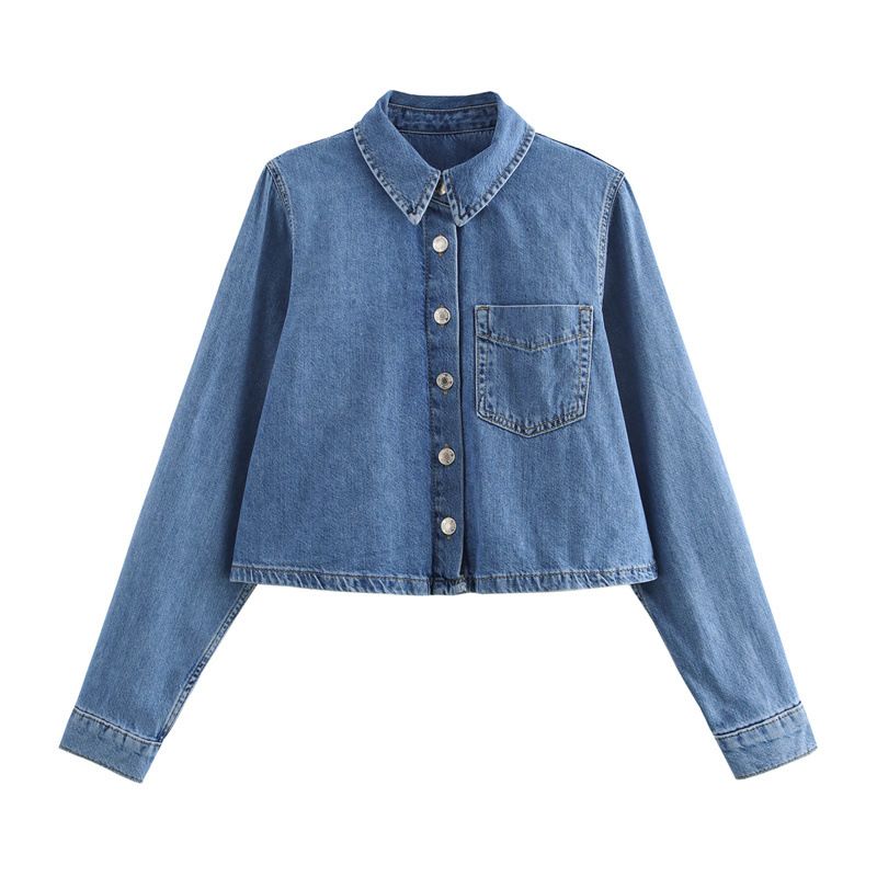 Women's Clothing Autumn Casual Fashion Denim Shirt Drawstring Straight Trousers Suit_mkmklike.com