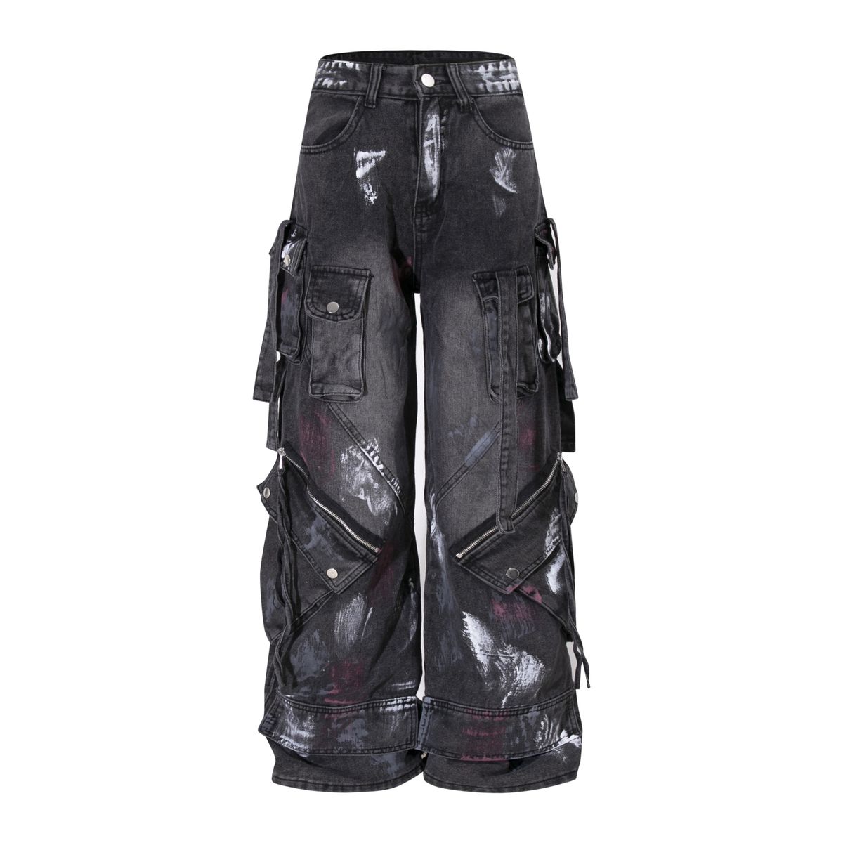Vintage Washed Denim Jeans - Retro Wide Leg Distressed Pants For Men, Cleanfit & Streetwear Style_mkmklike.com