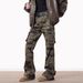 American Retro Camouflage Multi-pocket Jeans Men's Spring And Autumn New Hip-hop Straight And Thin Tooling Pants_mkmklike.com