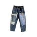 Men's Heavyweight Denim Jeans With Edgy Patches, Relaxed Straight Leg Fit For Casual Street Style_mkmklike.com