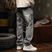 Men's Oversized Straight Leg Jeans - Vintage Washed Denim Pants For Casual Streetwear (S-XXXL, Blue, Non-Stretch Cotton)_mkmklike.com