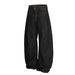 Men's High Street Vintage Loose Fit Distressed Denim Jeans - Retro Washed Black Straight Leg With Button Fly_mkmklike.com