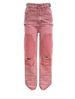 Streetwear Distressed Denim Jeans - High Waist Loose Fit Straight Leg Pants With Patchwork & Ripped Details For Men & Women_mkmklike.com