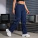 Clair Clair American Style Cross-Border New Export Women's Casual High Waist Cargo Flap Pocket Straight Leg Jeans Long Pants_mkmklike.com