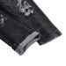 In Stock New AM Foreign Trade Brand Slim Fit Stretch Black Letter Patch Washed Skinny Men's Jeans_mkmklike.com