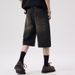 Men's Clothing Retro Trend 7 Point Jeans Summer New Loose Street Fashion Handsome Ripped Shorts_mkmklike.com