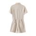 Women's Clothing Denim Lapel Pocket Decoration Short Jumpsuit_mkmklike.com