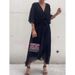 Women's solid color lace long skirt bat sleeve irregular dress large size_mkmklike.com