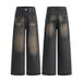 Autumn American Retro Distressed Wide Leg Jeans For Men, Loose Casual Straight Leg Trousers Trendy_mkmklike.com