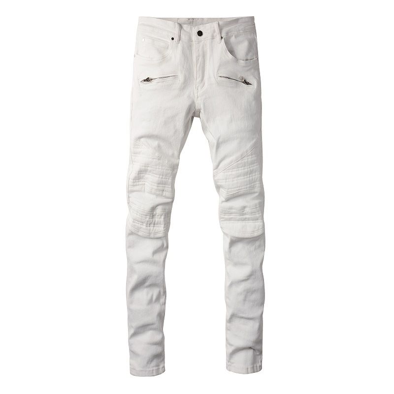 Men's Clothing Autumn Tide Brand High Street Men's Splicing Motorcycle Jeans Riding Trousers 1100_mkmklike.com