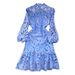 Women's Retro palace style stand-up collar puff sleeve waist slimming A-line ruffled crochet hollow water-soluble lace dress_mkmklike.com
