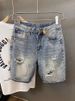 Men's Clothing Summer New Style Ripped Distressed Denim Shorts For Men Loose Fit Retro Trendy Versatile Casual Five Point Shorts_mkmklike.com