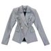 Women's Clothing Ready made gray good aura! Double breasted metal buckle slim fit commuter long sleeve blazer_mkmklike.com