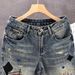 Men's Clothing Street Washed Distressed Fashion Jeans Straight Loose High Street Vibe Style Long Pants_mkmklike.com