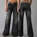 Women's Straight Leg Relaxed Fit Stretch Denim Jeans - Classic Blue & Black - Mid Rise Comfort For Casual & Streetwear_mkmklike.com