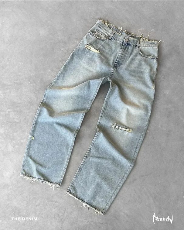 Washed And Old Ripped Solid Color Jeans, The Same Style For Men And Women, Street Fashion And Leisure_mkmklike.com