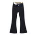 Women's High-Waisted Flared Jeans - Vintage Horsehoof Hem Denim Pants In Black/Navy/Brown (XS-L) | Retro Stretch-Free Polyester For Petite Frames_mkmklike.com