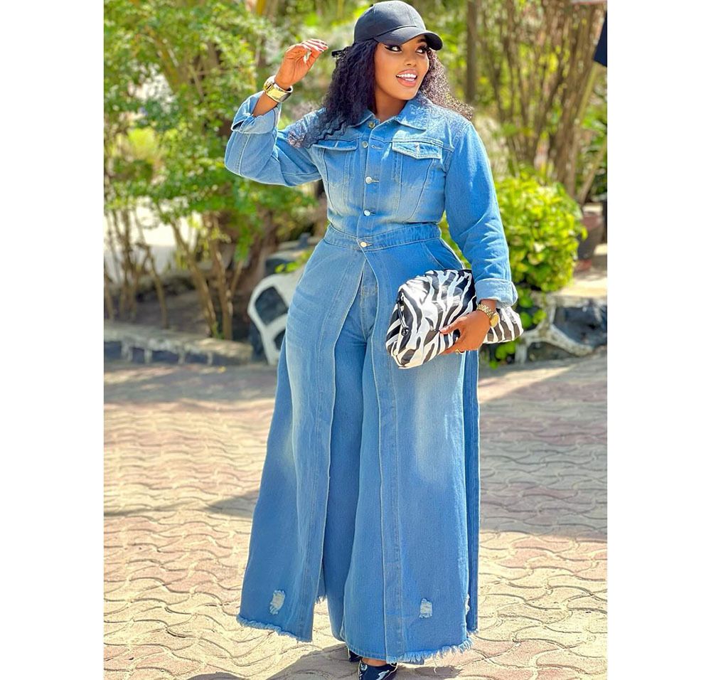 Women's Loose Denim Long Coat European American Style Button Cardigan Trench Coat Jacket With Long Sleeves For Autumn Winter_mkmklike.com