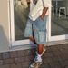 Men's Loose Fit Denim Shorts European American Street Fashion INS Hot Workwear Item_mkmklike.com