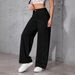 Women's High Waist Wide Leg Jeans - Vintage Washed Black Straight Loose Fit Trousers, Slimming Staple For Casual & Streetwear_mkmklike.com
