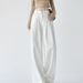 White Wide-leg Jeans Women's 2026 New High-waisted Pleated Loose And Thin Hip Drape Mopping Straight Pants_mkmklike.com