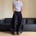 Men's Vintage Baggy Jeans - 90s Hip Hop Wide Leg Bell Bottom Denim Pants (S-XXXL, Black, Washed Cotton)_mkmklike.com