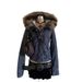 Women's Denim Jacket With Detachable Faux Fur Hood, Short Cropped Bomber Style Coat For Winter & Fall (Blue/Brown, S-L)_mkmklike.com