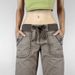 Women's Low-Waisted Straight Leg Cargo Pants Retro American Street Style Casual Outdoor Jeans with Pockets Lace-Up Design_mkmklike.com