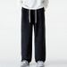 Men's Clothing Versatile Solid Color Loose Straight High Street Elastic Waist Casual Wide Leg Pants_mkmklike.com