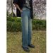 Nordmann American Retro Washed Blue Jeans For Men Loose Straight Leg Cool Long Trendy High Street Versatile Casual Pants_mkmklike.com