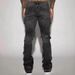 Trendy Bear Print Denim Jeans For Men - Stylish Patchwork & Gradient Washed Casual Pants With Comfort Fit_mkmklike.com