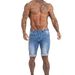 Men's Classic Denim Bermuda Shorts – Mid-Thigh Casual Stretch Shorts With Straight Leg (Sky Blue, S-2XL)_mkmklike.com