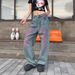 Women's Distressed High-Waisted Wide-Leg Jeans – Vintage Graffiti & Tie-Dye Streetwear Pants For Retro Aesthetic_mkmklike.com