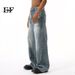 Men's Clothing 2025 New Products Retro Distressed Color Street Stitching Ripped Distressed Design Jeans Trend_mkmklike.com