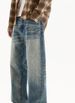 Autumn And Winter New American Retro Flower-tied Cat Whisker Jeans Men's Loose Wide-leg Trousers_mkmklike.com